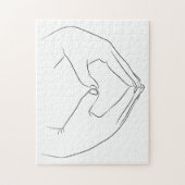 Love Hand Heart Line Art Drawing Cute Modern Legpuzzel (Verticaal)