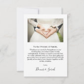 Love Hand Lettered Script Trouwfoto Dank u Bedankkaart (Achterkant)