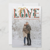 Love Hand Lettering Holly Winter Pas getrouwd Feestdagenkaart (Voorkant)