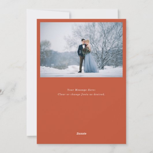 Love Hand Lettering Holly Winter Pas getrouwd Feestdagenkaart (Achterkant)