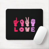 Love Hand Sign Language Asl Valentines Day Men Wom Muismat (Met muis)