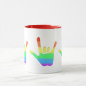 Love Hand Sign Language in Rainbow Color Blends Mok (Midden)