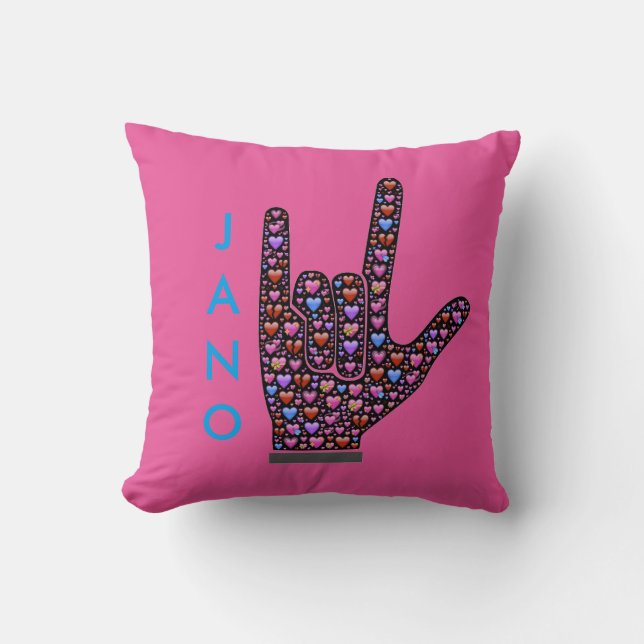 Love Hand Sign Pillow Kussen (Voorkant)