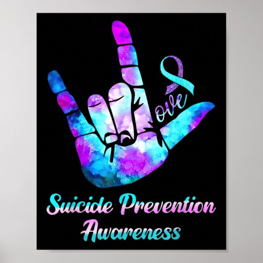 Love Hand Sign Suïcidepreventie bewustzijn week S Poster (Voorkant)