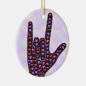 Love Hand Sign-versiering Keramisch Ornament (Rechts)