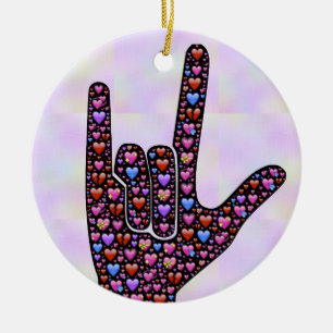 Love Hand Sign-versiering Keramisch Ornament