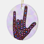 Love Hand Sign-versiering Keramisch Ornament (Links)