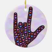 Love Hand Sign-versiering Keramisch Ornament (Achterkant)