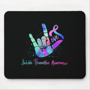 Love Hand Sign Week van de bewustwording van zelfm Muismat