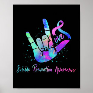 Love Hand Sign Zelfmoordpreventie Bewustzijn Week Poster