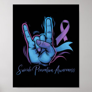 Love Hand Sign Zelfmoordpreventie Bewustzijn Week Poster