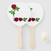 LOVE - Handgeschilderd Roos Handventilator Handwaaier (Voorkant en achterkant)