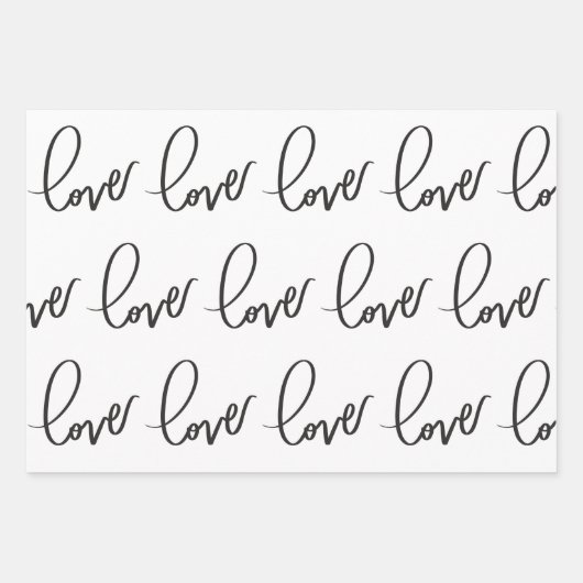 Love HandLettering Calligraphy Inpakpapier Vel (Voorkant 2)
