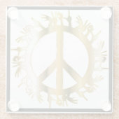 LOVE HANDS PEACE SIGN GLAZEN ONDERZETTER (Achterkant)