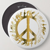 LOVE HANDS PEACE SIGN RONDE BUTTON 6,0 CM (Voorkant /achterkant)