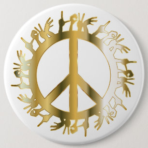 LOVE HANDS PEACE SIGN RONDE BUTTON 6,0 CM
