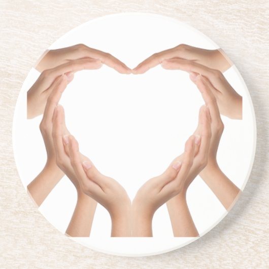 Love Hands Zandsteen Onderzetter (Voorkant)