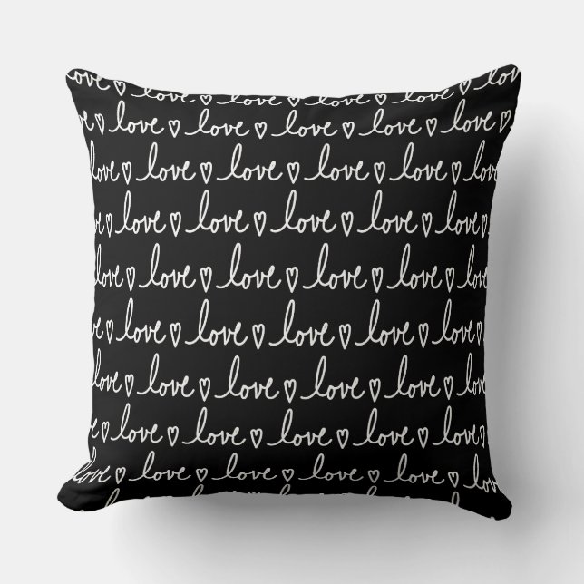 Love Handwritten Valentine's Throw Pillow Kussen (Voorkant)