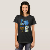 Love Hanukkah Decorations Dreidel Menorah Chanukah T-shirt (Voorkant volledig)