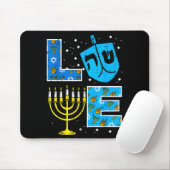 Love Hanukkah Dreidel Menorah Jewish Chanukah Men Muismat (Met muis)