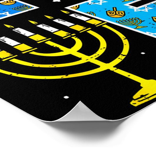 Love Hanukkah Dreidel Menorah Jewish Chanukah Men  Poster (Hoek)