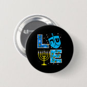 Love Hanukkah Dreidel Menorah Jewish Chanukah Men  Ronde Button 5,7 Cm (Voorkant /achterkant)