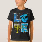 Love Hanukkah Dreidel Menorah Jewish Chanukah Men  T-shirt (Voorkant)