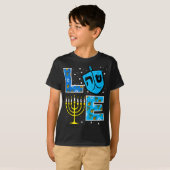 Love Hanukkah Dreidel Menorah Jewish Chanukah Men  T-shirt (Voorkant volledig)