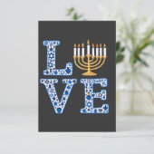 Love Hanukkah Jewish Holiday Menorah Bedankkaart (Staand voorkant)