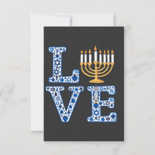 Love Hanukkah Jewish Holiday Menorah Bedankkaart