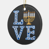 Love Hanukkah Jewish Holiday Menorah Keramisch Ornament (Links)