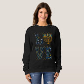 Love Hanukkah Jewish Menorah Pajama Hanukkah Manne Trui (Voorkant volledig)