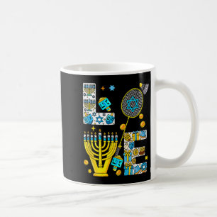 Love Hanukkah Menorah Kostuum Badminton Liefhebber Koffiemok