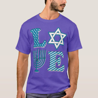 Love Hanukkah Menorah Pajama Chanukah Family Match T-shirt