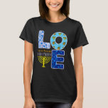 Love Hanukkiah Menorah Jew Hanukkah Chanukah Manne T-shirt<br><div class="desc">Love Hanukkiah Menorah Jew Hanukkah Chanukah Mannen Women Kinder 2.</div>