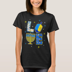 Love Hanukkiah Menorah Jew Hanukkah Chanukah Manne T-shirt