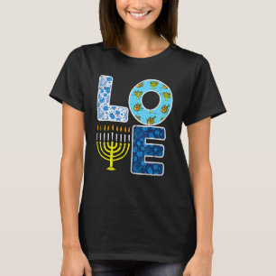 Love Hanukkiah Menorah Jew Hanukkah Chanukah Manne T-shirt