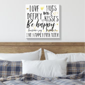 Love Happily Heart XOXO Canvas Afdruk (Insitu (Slaapkamer))