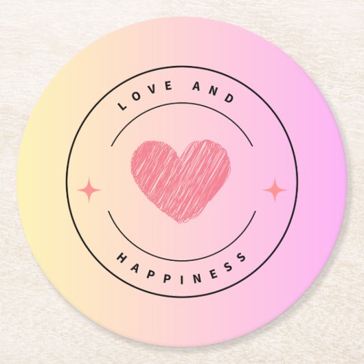 Love & Happiness Drink Onderzetter (Voorkant)