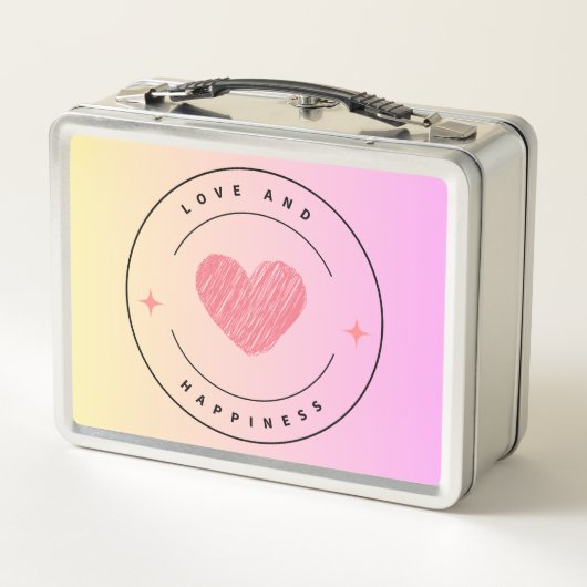 Love & Happiness Metalen lunchbox (Achterkant)
