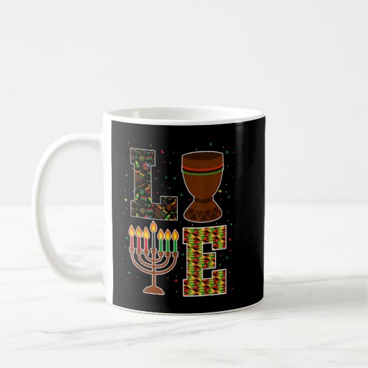 LOVE Happy Kwanzaa Decorations Unity Cup Kinara Ca Koffiemok (Links)