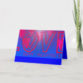 LOVE Happy Valentijn Roze Blauw Wenskaart Feestdagen Kaart (Voorkant)