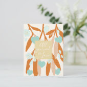 Love Happy Valentine's Day Hearts Branches Bloemen Feestdagenkaart (Staand voorkant)