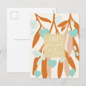 Love Happy Valentine's Day Hearts Branches Bloemen Feestdagenkaart (Voorkant / Achterkant)