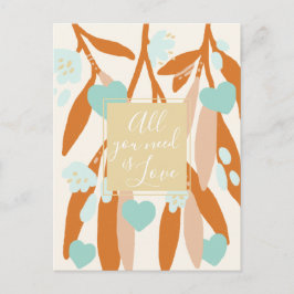 Love Happy Valentine's Day Hearts Branches Bloemen Feestdagenkaart