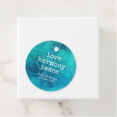 Love harmony peace mandala blue blauwgroen bruilof bedankjes labels (In situ)