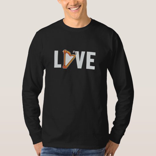 Love Harpist Konghou Pedal Harp Harp Player T-shirt (Voorkant)