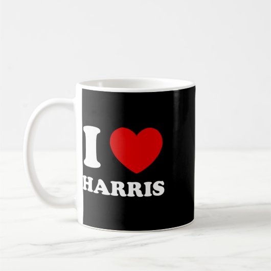 Love Harris I Heart Harris Grappige voornaam Harri Koffiemok (Links)