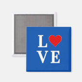 LOVE Hart Marineblauw Magneet (Voorkant / Achterkant)