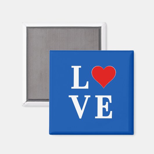 LOVE Hart Marineblauw Magneet (Voorkant / Achterkant)